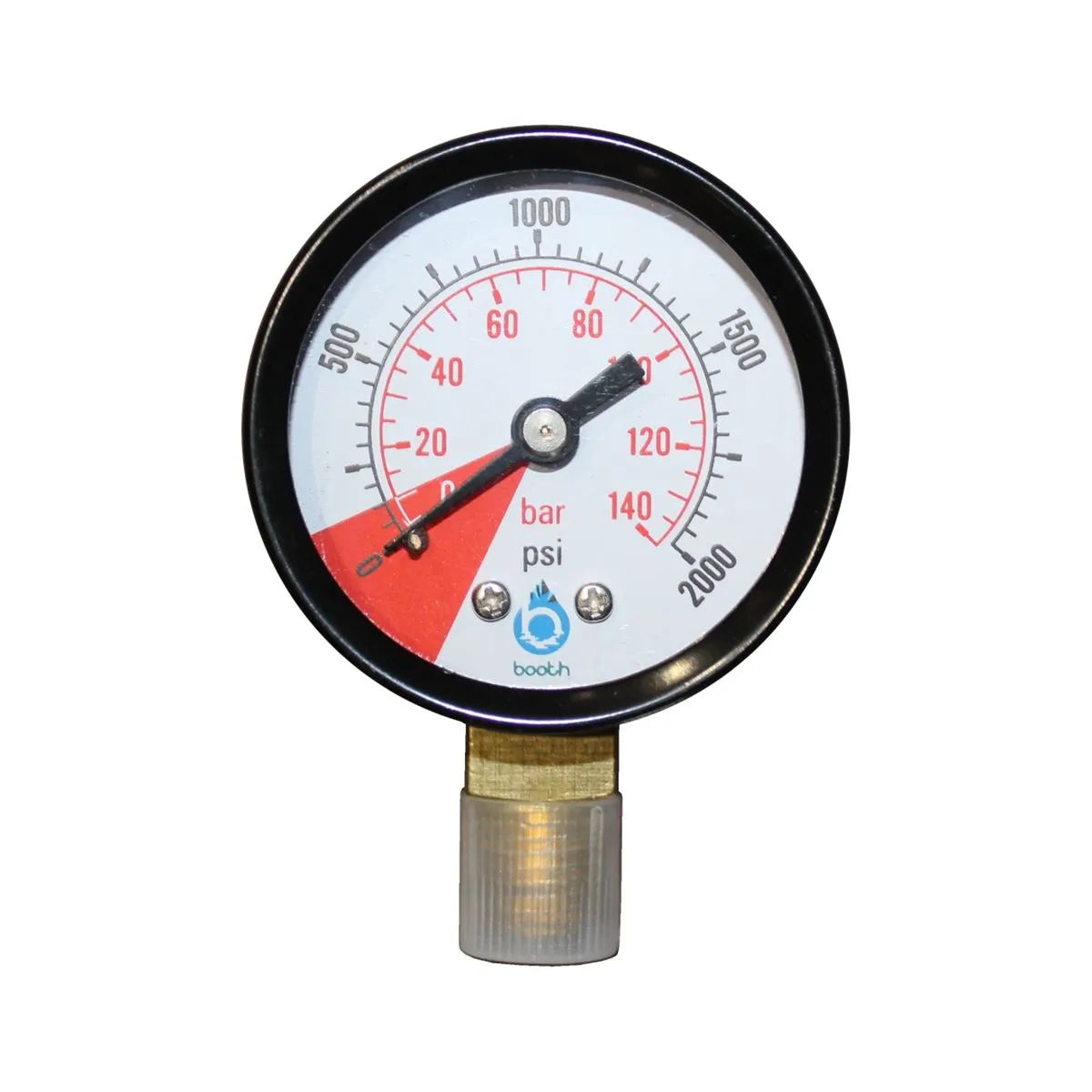 0-2000PSI/0-140 BAR 1/4" BSPT THR B/OFF